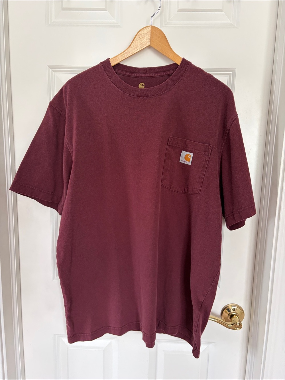 Carhartt Men's Maroon Short-Sleeve Pocket Tee